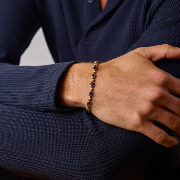 Jack Weir & Sons Vintage Sapphire Diamond 18k Two Tone Bracelet - Mens Review