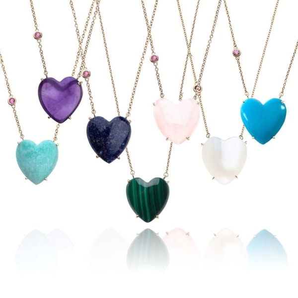 Jane Win Jewelry Love Carved Heart Necklace with Gold Setting Sale Reviews
