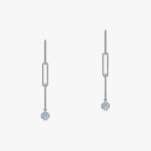 J'EVAR 14KT White Gold Paperclip Dangle Diamond Earrings Review