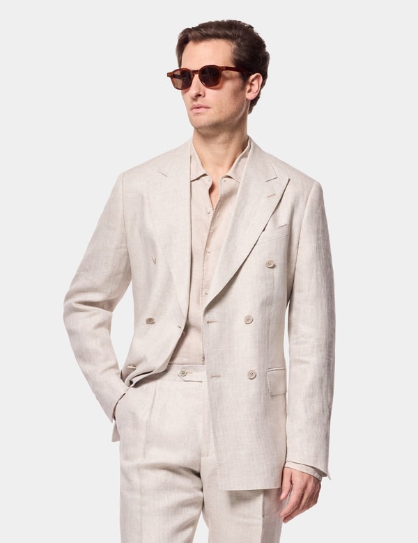 Hawes & Curtis Tailored Fit Neutral Herringbone Linen Suit Jacket Review