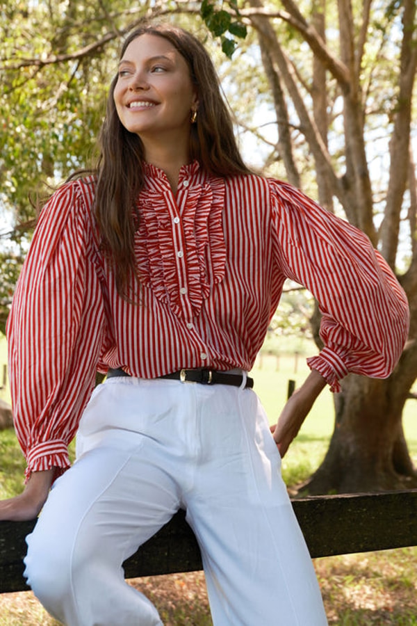 Kabana Shop Rubyyaya Countryside Frill Top Red Reviews