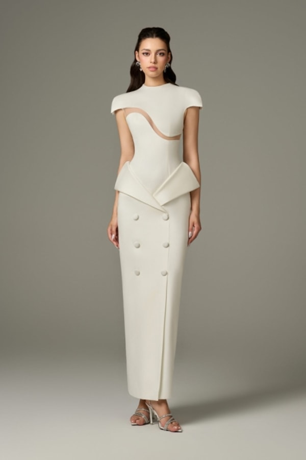 Kalisa Vogue Short Sleeve Wave Cut-Out Maxi Dress Reviews