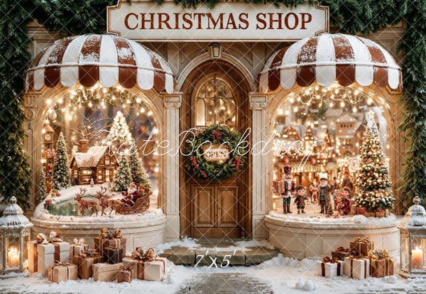 Kate Backdrop Christmas Shop Window Snow Gifts Backdrop Review