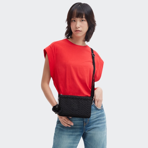 Kipling RIRI 經典黑菱格紋印花單肩隨身斜背包 评论
