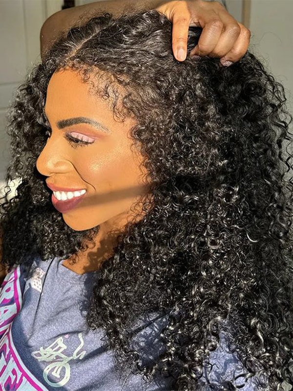 Kisslove Hair 4C Edge Kinky Curly Hair 360 Lace Wig Invisi Drawstring Glueless Review