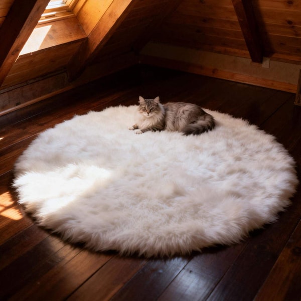 KnitFirst Faux Fur Sheepskin Round Area Rug Review