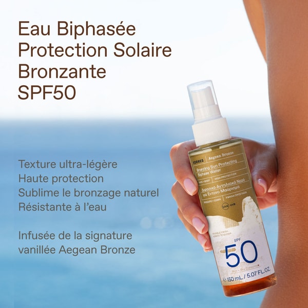 KORRES Eau Biphas&eacute;e Protection Solaire Bronzante SPF50 Aegean Bronze Avis