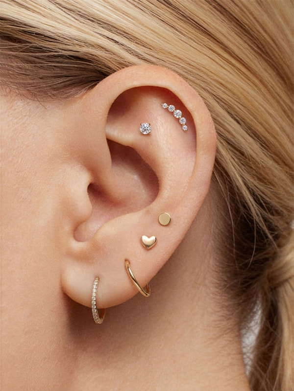 Kosiner 14K Solid Gold Dainty SweetHeart Flat Back Stud Reviews