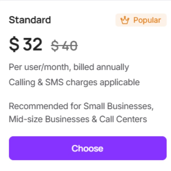KrispCall Standard Plan Review