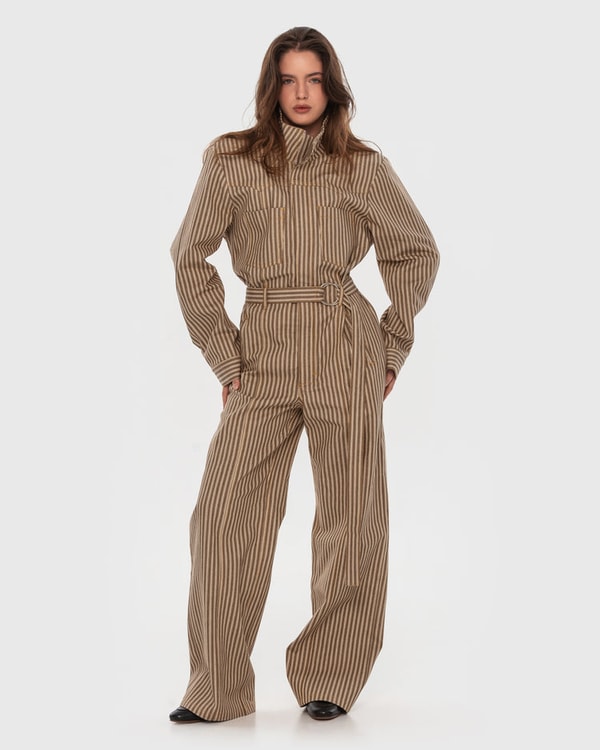KSENIASCHNAIDER Striped Denim Jumpsuit Reviews