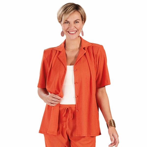 La Femme Moderne Ensemble Maille Gaufr&eacute;e Mandarine Avis