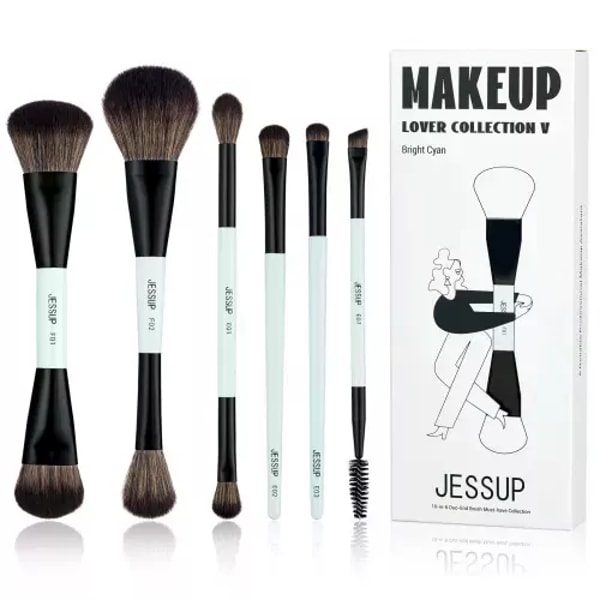 Ladymakeup JESSUP - Makeup Lover - Collection V - Bright Cyan - 10-in-6 Duo Ended Brush Must-Have Collection Recenzja