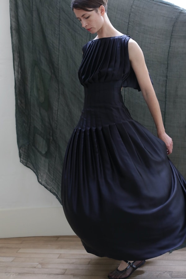 Lan Jaenicke Hand Pleated Column Dress Review