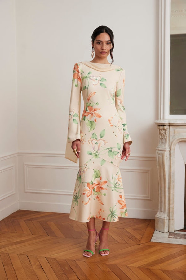 Lavish Alice BROOKE Floral Print Fishtail Midi Dress Review