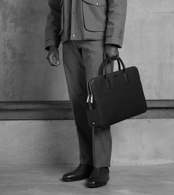 Le Tanneur porte documents 15" en toile nylon et cuir lisse Avis
