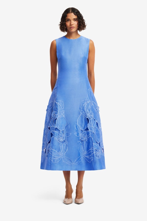 LEO LIN Cleo Appliqu&eacute; Sleeveless Midi Dress Review