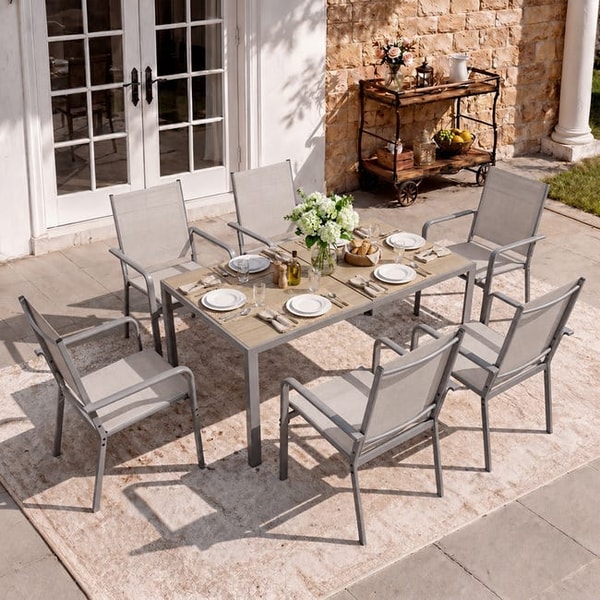 Leroy Merlin Conjunto comedor jard&iacute;n 7 piezas Rese&ntilde;a