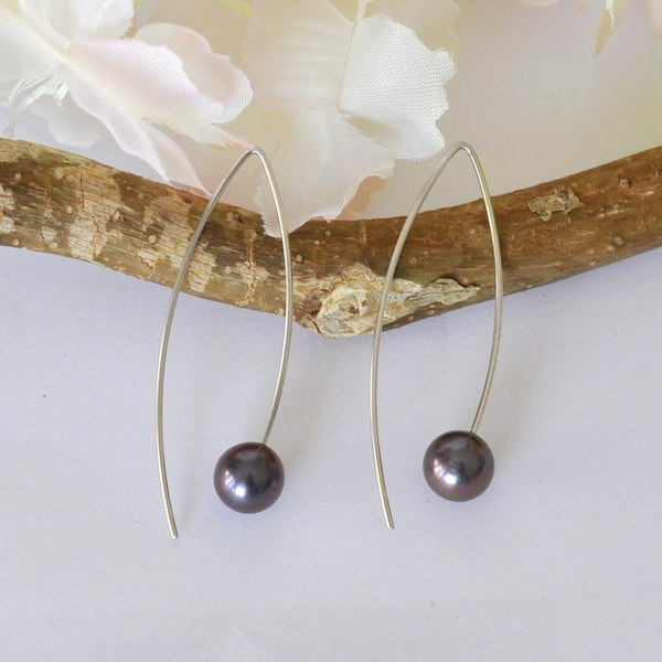 Les Poulettes Bijoux Boucles d'Oreilles Argent Rhodi&eacute; Crochet Perle de Culture 6 mm - Classics Avis