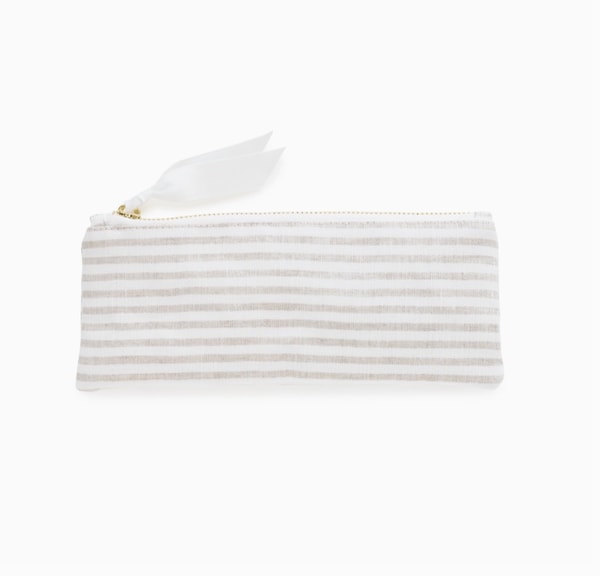 Leslie Store Fabric Pouch Neutral Stripe Review