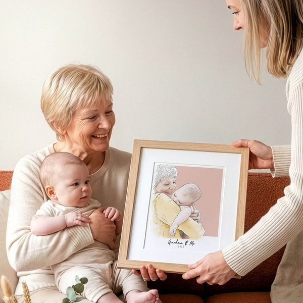 Letterfest Grandma and Me Colour Block People Line Portrait Review