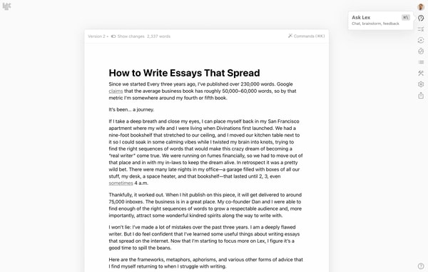 Lex.page AI Writing Tool Review