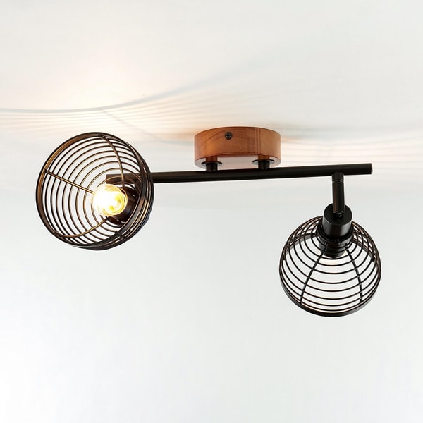 Licht-Erlebnisse Deckenstrahler Retro Holz Metall Bewertungen