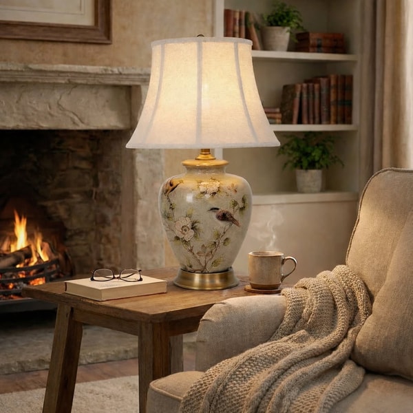 Lightsin Vintage Ceramic Bird-Pattern Table Lamp Review