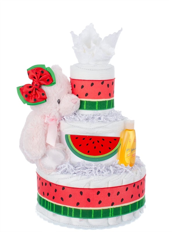 Lil' Baby Cakes Watermelon Fun 3 Tier Girl Baby Diaper Cake Review