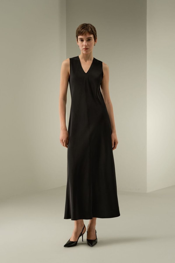 LILYSILK Factory V-Neck Silk Long Dress Review