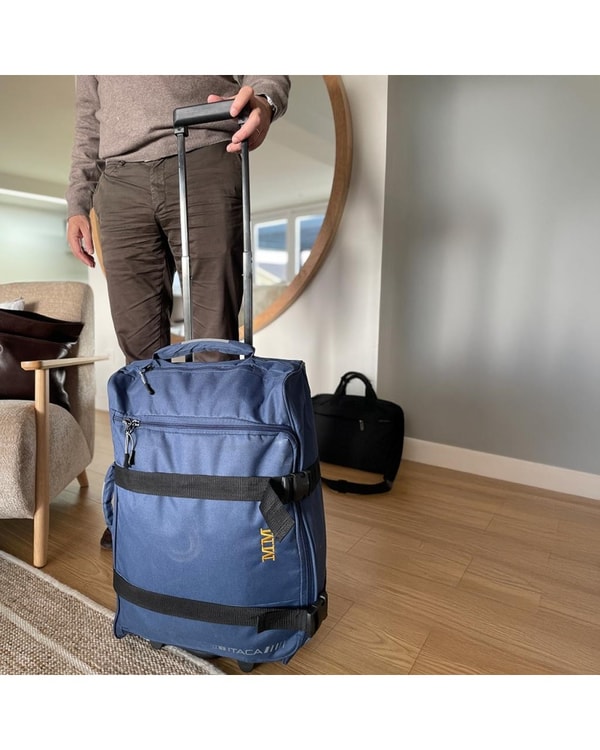LIMONAE Maleta Tama&ntilde;o Cabina Ruedas Personalizada Azul Rese&ntilde;a