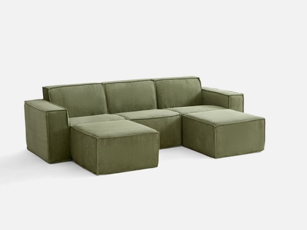 LINSY HOME Pop-Seat 3 Seats with 2 Ottomans Boneless Couch Reviews