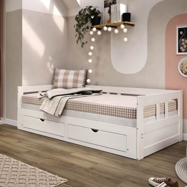 Conforama Lit banquette 90x190 cm ISORE coloris Blanc Avis