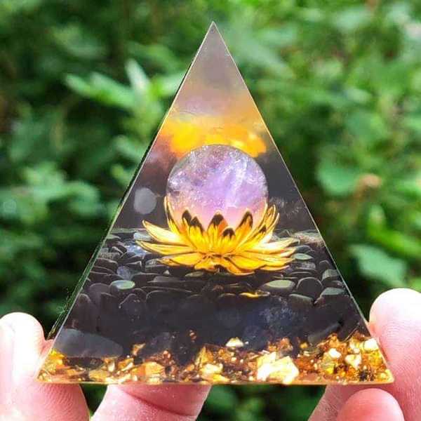 Lithotherapeia Orgonite Pyramid "Flower of Life" Amethyst Reviews