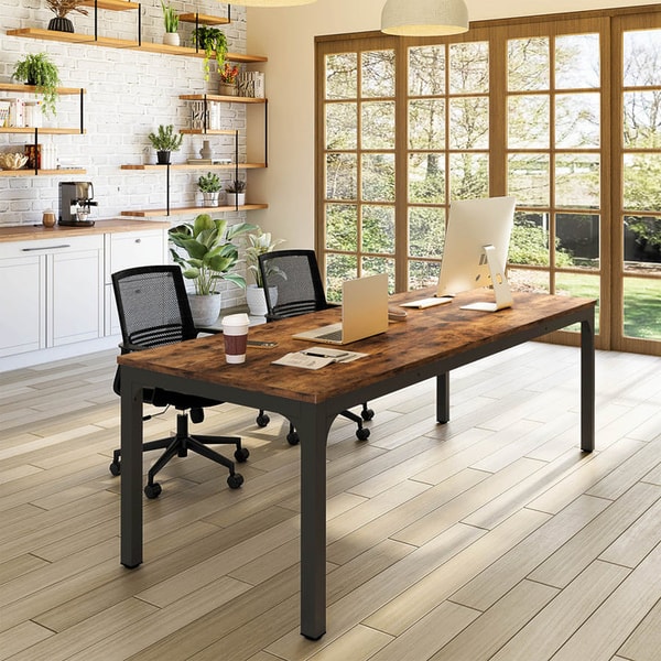 Little Tree Rectangle Executive Desk, 78.7" Two Person Desk Review