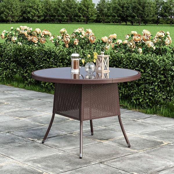 Living and Home Round/Square Rattan Garden Table & Parasol Hole Review