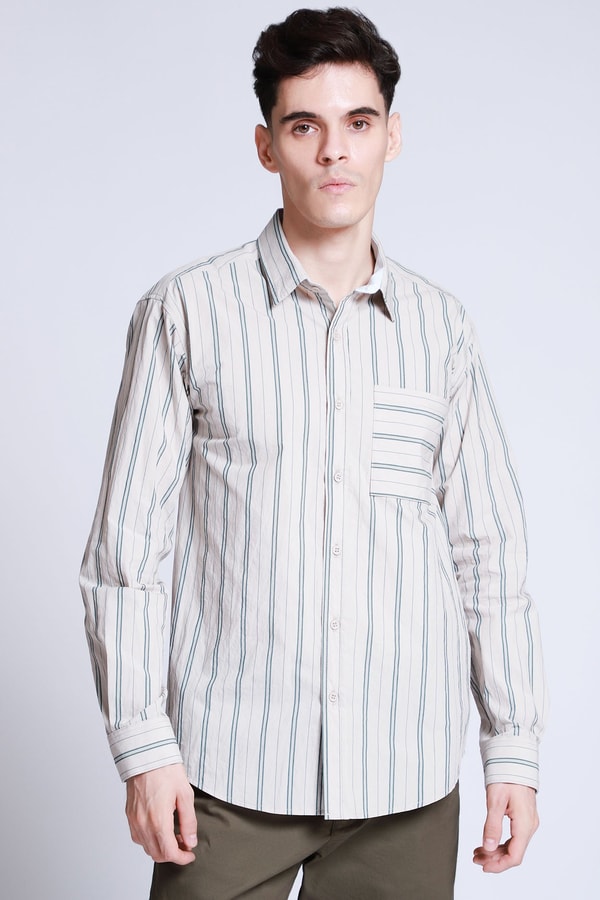 LOB Camisa Casual Estampado Rayas Rese&ntilde;a