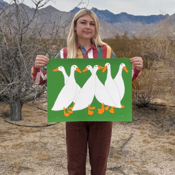 Lorien Stern White Runner Ducks - Signed and Editioned Screen Print Review