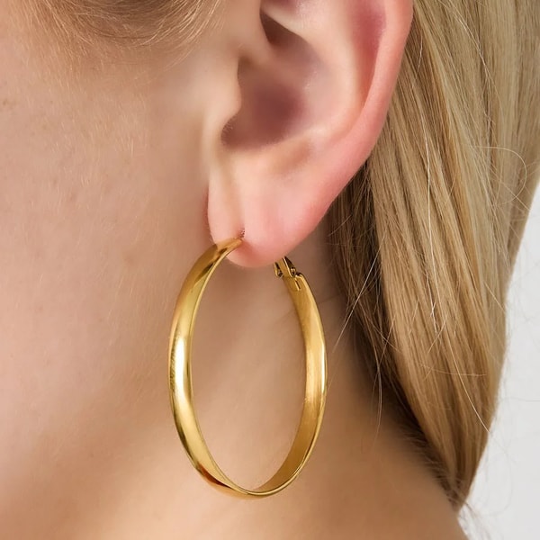 LOUIZ Gouden Hoop Oorbellen 5 cm Beoordeling