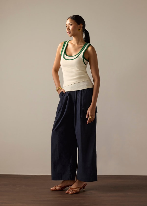 Love, Bonito Contrast Piping Knit Tank Pagsusuri