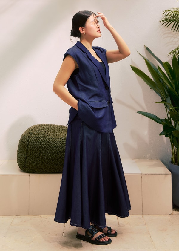 Ulasan Love Bonito Chambray Flare Maxi Skirt