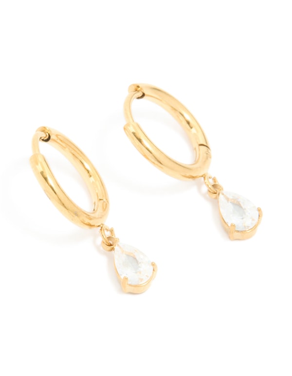 Lovisa Gold Plated Surgical Steel Pear Drop Prism Hoop Earrings Review