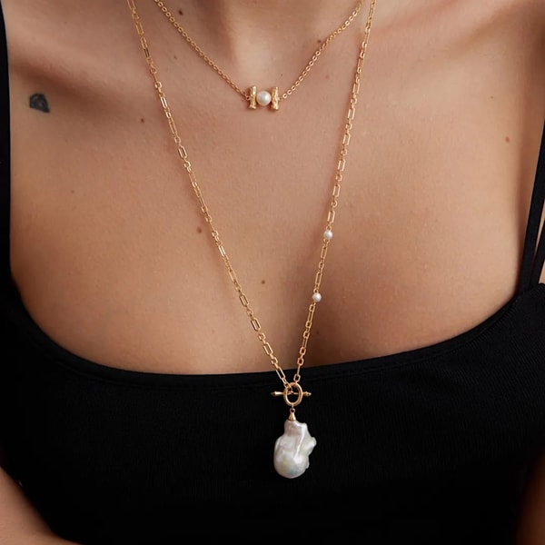 Luvbo Vintage Baroque Pearl Gold Vermeil Pendant Necklace Review