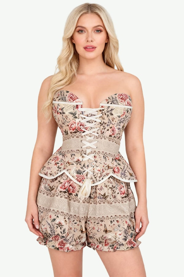 LUXE NOIR Javona Vintage Garden Rose Corset Set Review