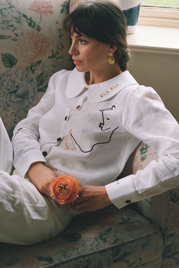 M&aacute; + Lin Eat Together Embroidered Claudine Linen Blouse - White x Sshepaints Review