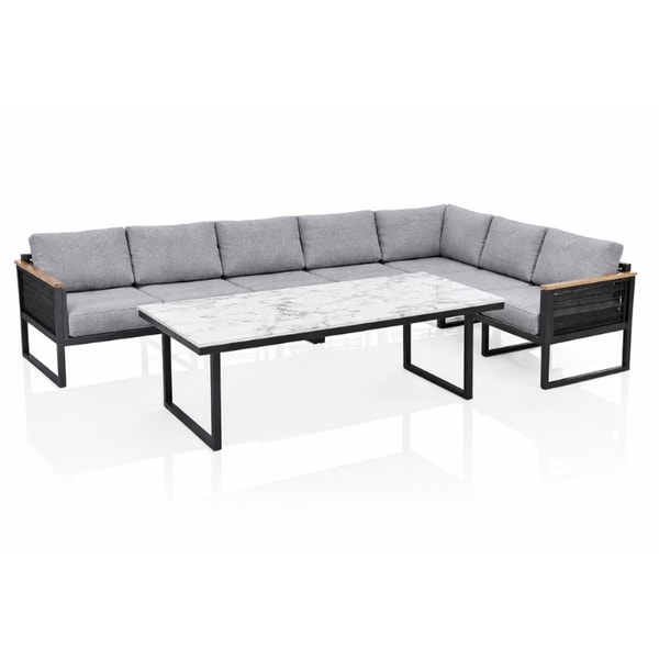 M&ouml;bel Garten KETTLER OCEAN SKID MODULAR Set anthrazit /Teak/ Rope 9-teilig Bewertung