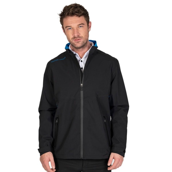Major Golf Direct Island Green Waterproof Men's Stretch Golf Jacket Black / Turquoise Reviews