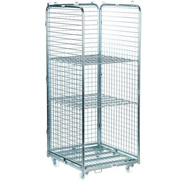 Manutan Roll-container in acciaio 3 lati e 2 ripiani - Portata 400 kg - Manutan Expert Recensione