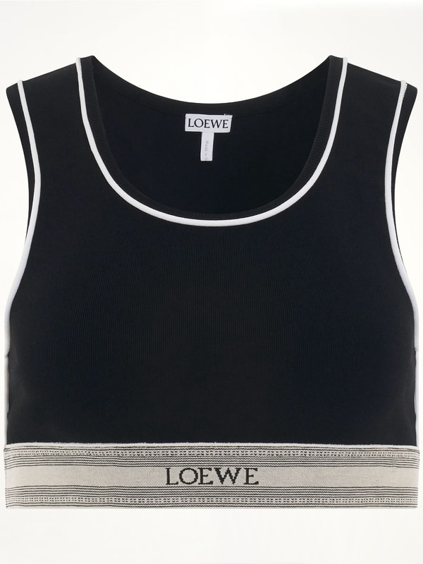 MARAIS LOEWE Logo Cropped Tank Top in Black Review