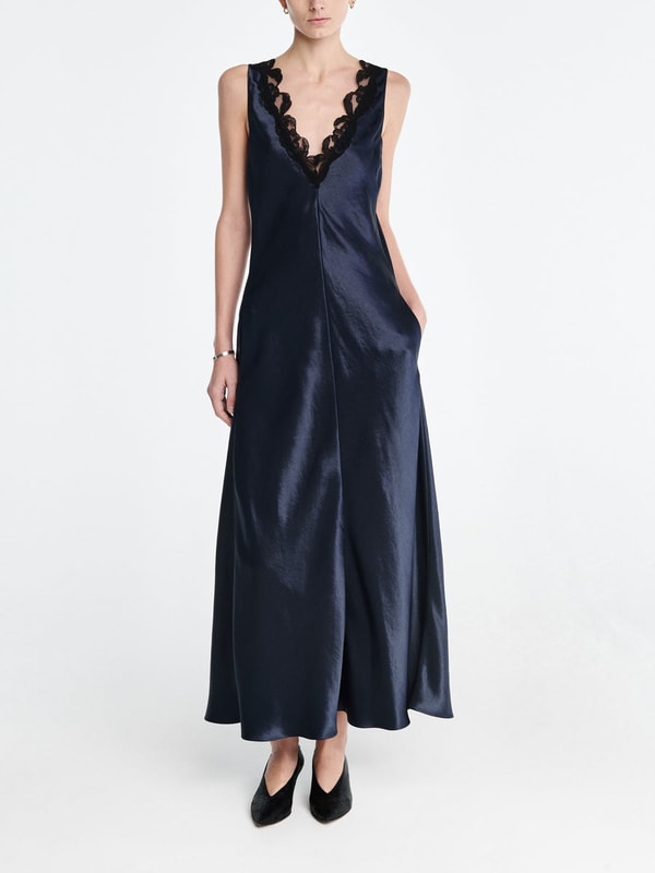 Maria McManus Lace V-Neck Dress in Navy Review
