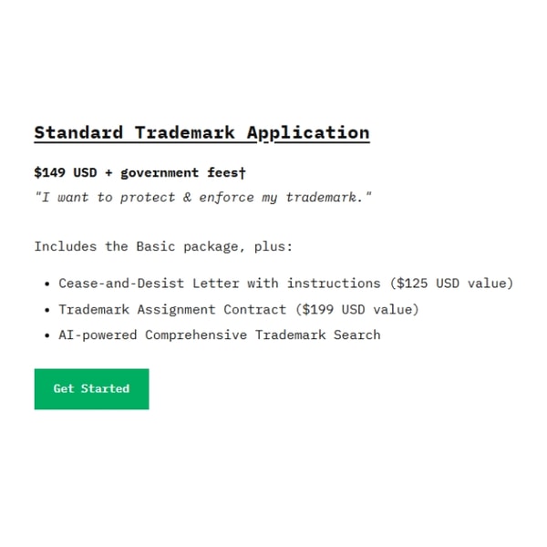 Markavo Standard Trademark Application Review